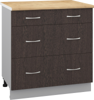 Шкаф-стол кухонный Кортекс-мебель Корнелия Лира НШ80р3ш (венге/дуб бунратти) -