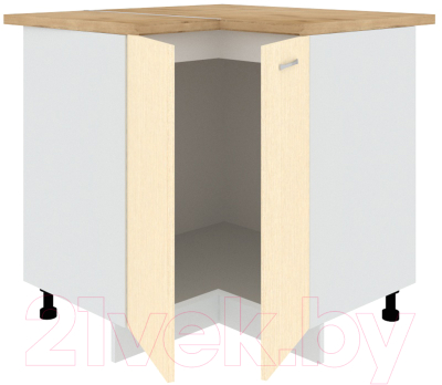 Шкаф-стол кухонный Кортекс-мебель Корнелия Лира НШУ угловой (венге светлвый/дуб бунратти)