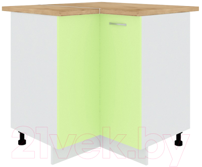 Шкаф-стол кухонный Кортекс-мебель Корнелия Лира НШУ угловой (зеленый/дуб бунратти)