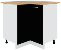 Шкаф-стол кухонный Кортекс-мебель Корнелия Лира НШУ угловой (черный/дуб бунратти) - 