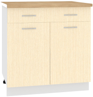 Шкаф-стол кухонный Кортекс-мебель Корнелия Лира НШ80р1ш (венге светлый/дуб бунратти) - 