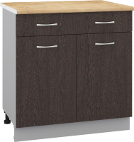 Шкаф-стол кухонный Кортекс-мебель Корнелия Лира НШ80р1ш (венге/дуб бунратти) - 