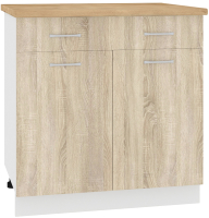 Шкаф-стол кухонный Кортекс-мебель Корнелия Лира НШ80р1ш (дуб сонома/дуб бунратти) - 