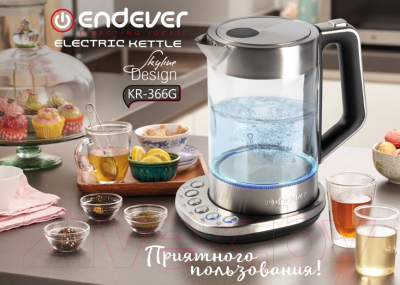 Электрочайник Endever Skyline KR-366G (серебристый)