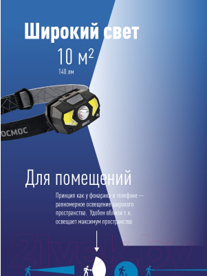 Фонарь Космос KocHuntHelper5W