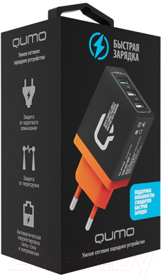 Адаптер питания сетевой Qumo Charger 0019 / Q24350 (черный)