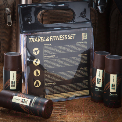 Набор косметики для тела и волос PREMIUM His Story Tobacco Travel & Fitness Set (4x50мл)