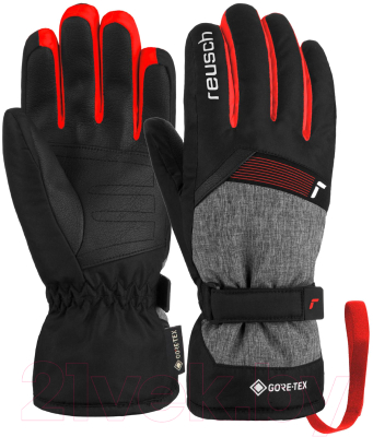 Перчатки лыжные Reusch Flash Gore-Tex Junior / 6261305-7680 (р-р 6, Black/Black Melange/Red)