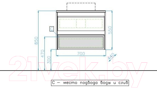 Тумба под умывальник Style Line Монако 70