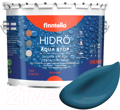 Краска Finntella Hidro Myrsky / F-14-1-3-FL011 (2.7л, бирюзовый)
