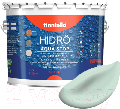Краска Finntella Hidro Paistaa / F-14-1-3-FL038 (2.7л, бледно-бирюзовый)