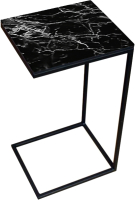 Приставной столик Древпром М86 ДП1-03-04 34x30x61 (фотопечать мрамор черный) - 