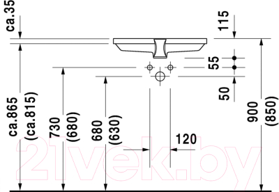 Купить Умывальник Duravit 2nd Floor 55.5  