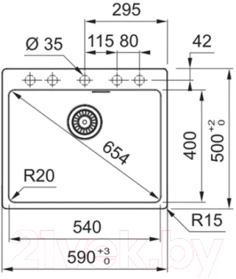 Изображение товара Мойка кухонная Franke MRG 610-54 (114.0696.194)