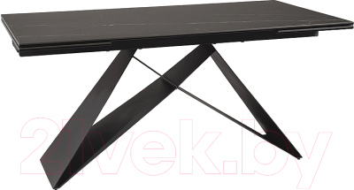 Обеденный стол Signal Westin 160-240x90 (черный Sahara Noir/черный матовый)