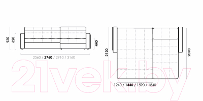 Диван угловой Rivalli Блэквуд 155 с оттоманкой 150 (Kleo Grey К)