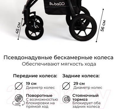Детская прогулочная коляска Bubago Model Cross Air / BG 114-6 (графитовый)