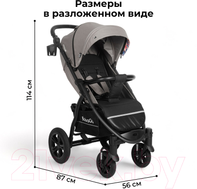 Детская прогулочная коляска Bubago Model Cross Air / BG 114-1 (лилово-серый)