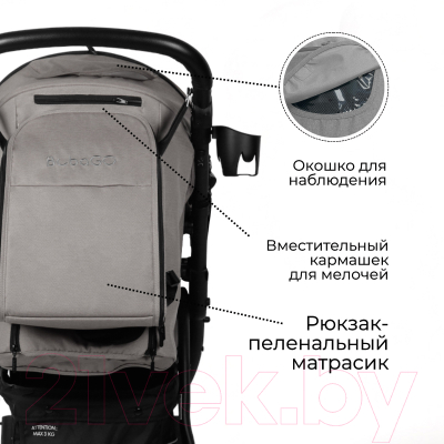 Детская прогулочная коляска Bubago Model Cross Air / BG 114-1 (лилово-серый)