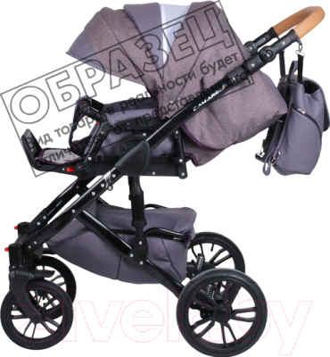 Детская универсальная коляска Alis Camaro 2 в 1 (Cm 05, светло-серый узор/темно-серая кожа)
