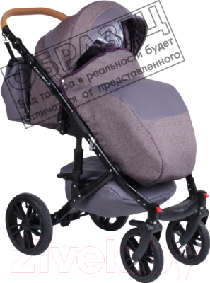 Детская универсальная коляска Alis Camaro 2 в 1 (Cm 05, светло-серый узор/темно-серая кожа)