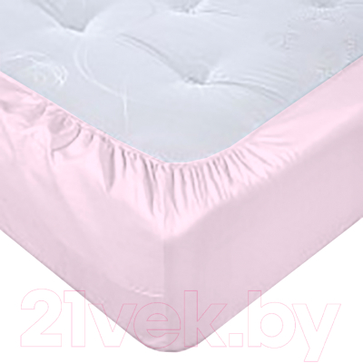 Простыня Luxsonia Поплин на резинке 160x200 / Мр0040-3 (розовый)