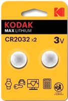 Комплект батареек Kodak Max Lithium CR2032 2BL (2шт) - 