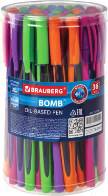 Набор шариковых ручек Brauberg Bomb GT Color / 880160 (36шт)
