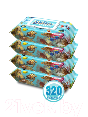 Влажные салфетки детские Skippy Aqua (320шт)