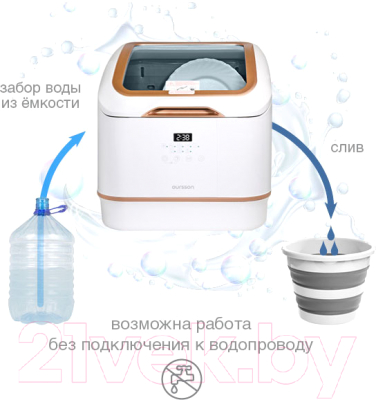 Посудомоечная машина Oursson DW4003TD/WH