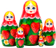 Миниатюра изображения товара Матрешка сувенирная Брестская Фабрика Сувениров Русские матрешки с клубничными украшениями / 5042