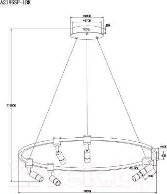 Потолочный светильник Arte Lamp Ring A2186SP-1BK