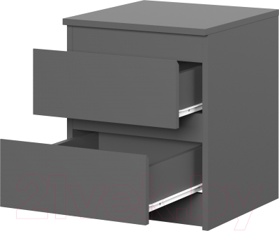Прикроватная тумба НК Мебель Stern Т-1 2-я / 72677235 (16мм, серый графит)