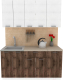 Кухонный гарнитур Eligard Lion 1 1.6 (белый структурный/дуб нокс/малага) - 