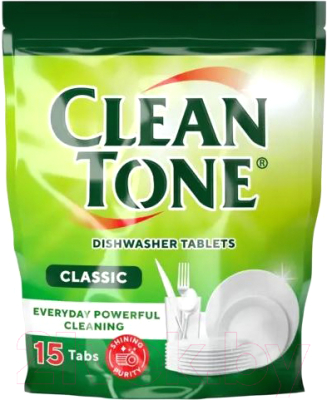 Таблетки для посудомоечных машин Clean Tone Classic (15шт)