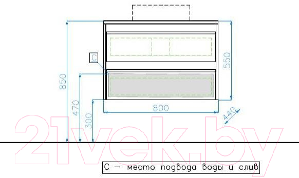 Тумба под умывальник Style Line Монако МДФ 80