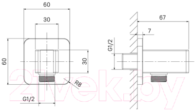 Подключение для душевого шланга IDDIS Slide SLISB00i62