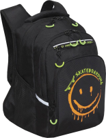 Школьный рюкзак Grizzly RB-350-2 (черный/оранжевый) - 
