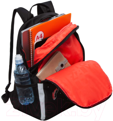 Школьный рюкзак Grizzly RB-351-2 (черный/красный)