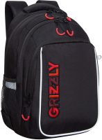 Школьный рюкзак Grizzly RB-352-4 (черный/красный) - 