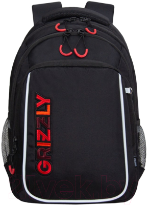 Школьный рюкзак Grizzly RB-352-4 (черный/красный)