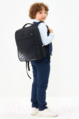 Школьный рюкзак Grizzly RB-356-2 (черный/серебристый)