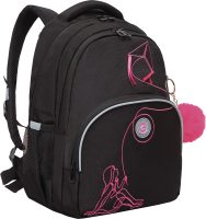Школьный рюкзак Grizzly RG-360-8 (черный/розовый) - 