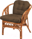 Кресло садовое Мир Ротанга Delhi 01/17В с подушкой (коньяк/коричневый) - 