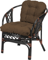 Кресло садовое Мир Ротанга Delhi 01/17В с подушкой (шоколад/коричневый) - 