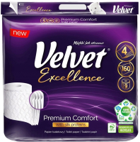 Туалетная бумага Velvet Excellence 4-х слойная (9рул) - 