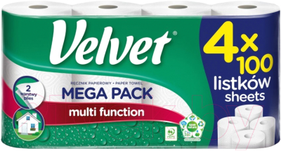 Бумажные полотенца Velvet Mega Pack (4рул)