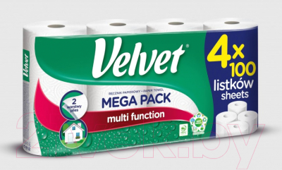 Бумажные полотенца Velvet Mega Pack (4рул)