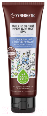 Крем для ног Synergetic SPA Освежающий и тонизирующий (75мл)