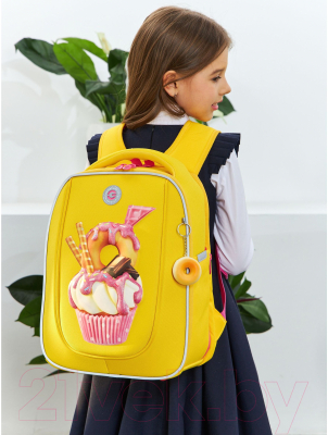 Школьный рюкзак Grizzly RAf-392-1 (желтый)